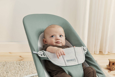 BABYBJORN - leżaczek BALANCE SOFT WOVEN/JERSEY - Jasnoszałwiowy/Szary