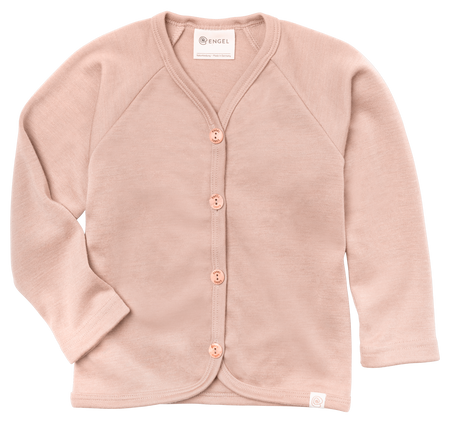 Engel Natur - Dziecięcy kardigan z wełny merino i jedwabiu - Dusty rose
