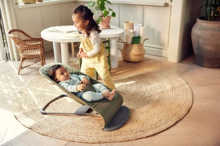 BABYBJORN - leżaczek BLISS Woven -Ciemnozielony