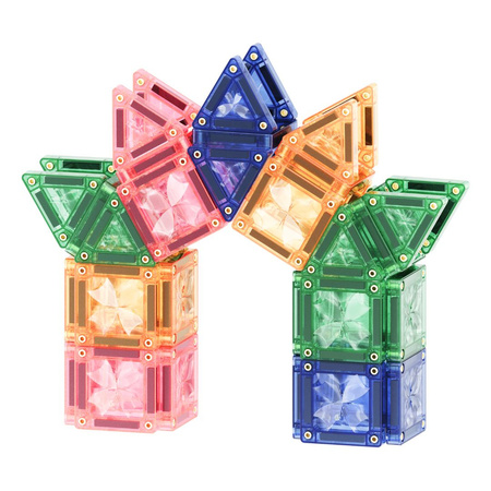 Cleverclixx - Klocki magnetyczne Mini Tiles Pack Pastel 28 el.