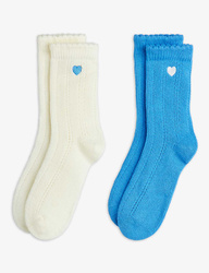 Mini Rodini Skarpetki 2-pak Pointelle