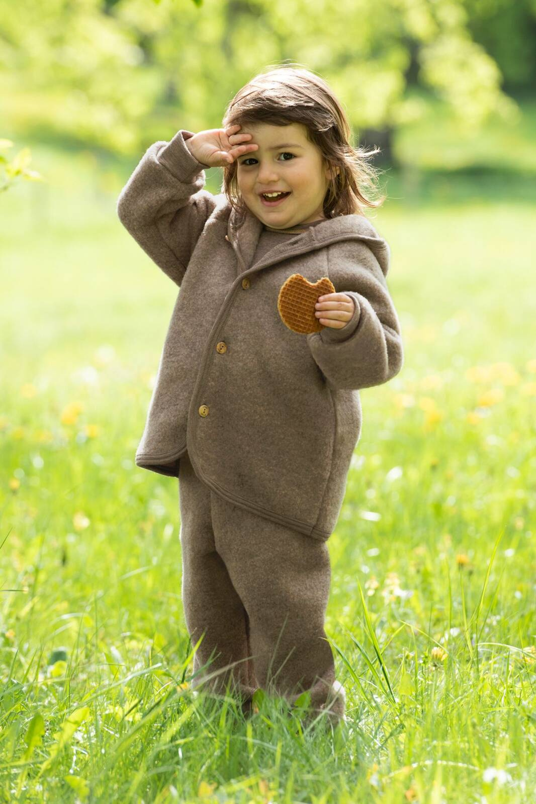 Engel Natur - Spodnie z paskiem w talii z wełny merino - Cinnamon Melange