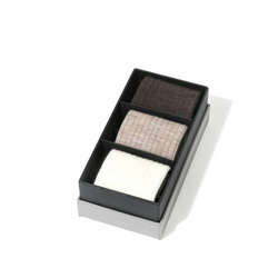 Steven -  Zestaw damski skarpet z wełny merynosów 3-PAK- Prążek ecru, melanż beżowy i melanż brązowy