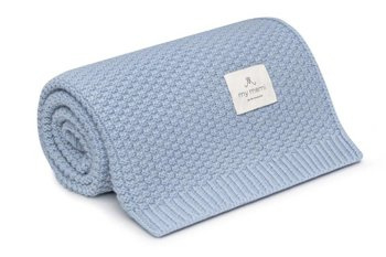 My Memi - Kocyk ze 100% wełny merino premium collection - baby blue