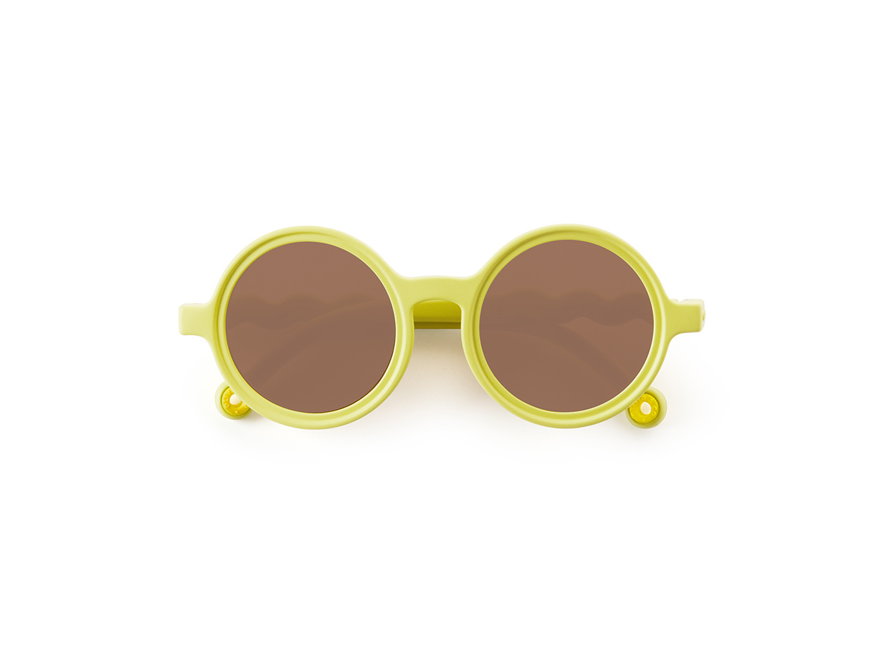 OLIVIO & CO - Okulary przeciwsłoneczne z polaryzacją Round 1-3 lata - Lime Green