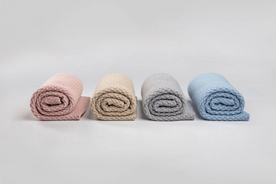 My Memi - Kocyk ze 100% wełny merino premium collection - baby blue