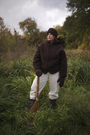 Mimimi -  Kurtka z wełny merino - espresso