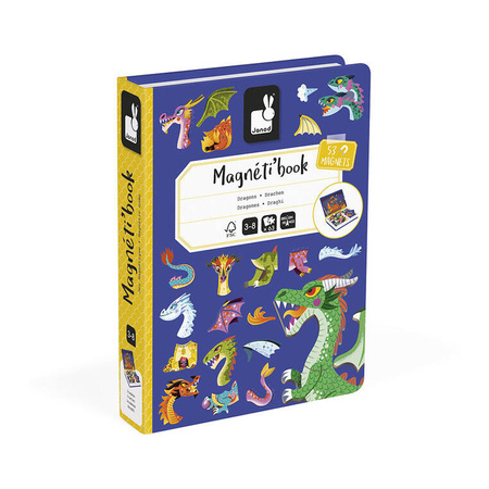 Janod Magnetyczna układanka Smoki Magnetibook 3-8 lat