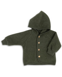 Engel Natur - Kurtka z kapturem  z wełny merino - Schilf Melange