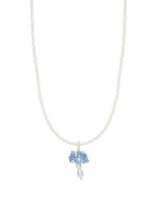 Muszle i Perły - Light blue mushroom on glass beads