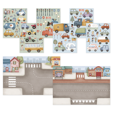 Little Dutch Książeczka z naklejkami Jim na ulicy