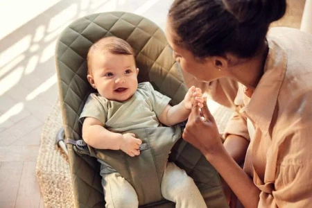 BABYBJORN - leżaczek BLISS Woven -Ciemnozielony