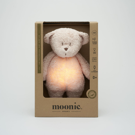 MOONIE 2.0 Szumiący Miś Organic z Lampką - Rose