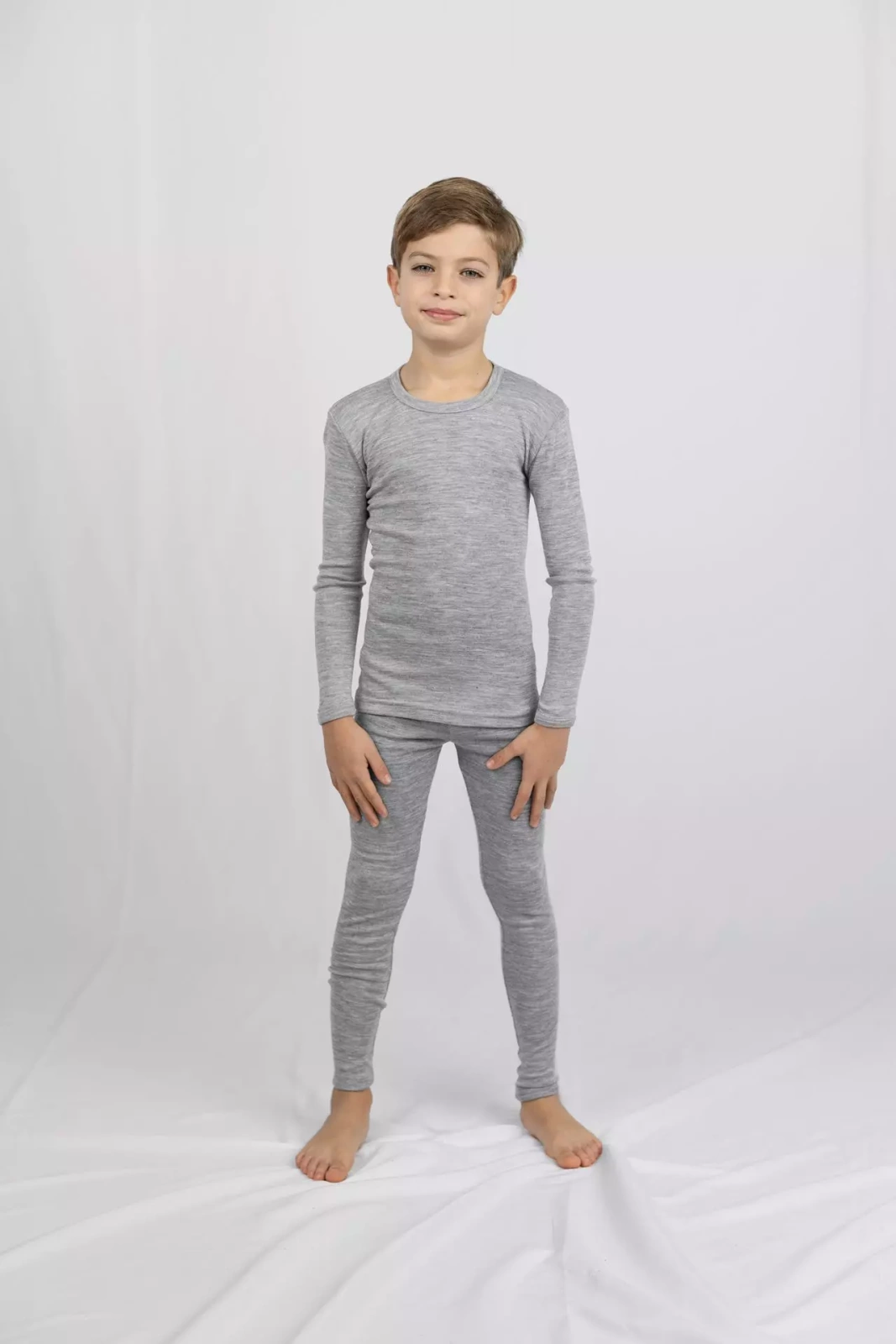 Engel Natur - Legginsy z wełny i jedwabiu - Light grey