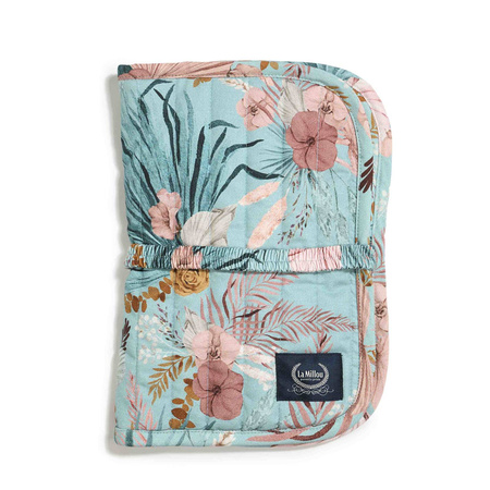 La Millou - Organizer Etui na Pieluchy Pikowany - Boho Palms - Deep Ocean