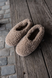 Mimimi -  kapcie z wełny merino - beż