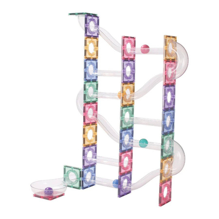 Cleverclixx - Klocki magnetyczne Ball Run Clever Pack Pastel - 110 el.