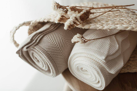 My Memi - Bambusowy kocyk Fir 80x100 - Light beige