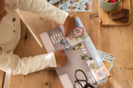 Little Dutch Książeczka z naklejkami Jim na ulicy