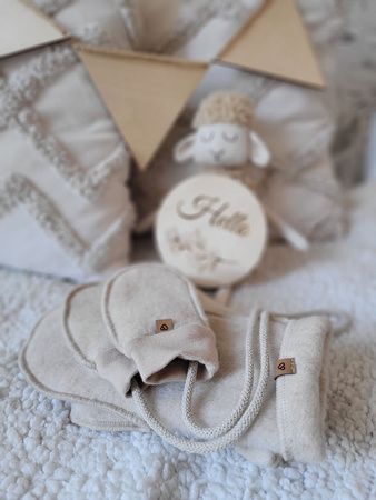 Zaffiro - Rękawiczki dziecięce wełna premium - Beige