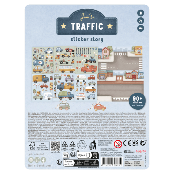 Little Dutch Książeczka z naklejkami Jim na ulicy