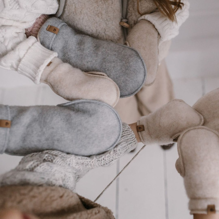 Zaffiro - Rękawiczki dziecięce wełna premium - Grey