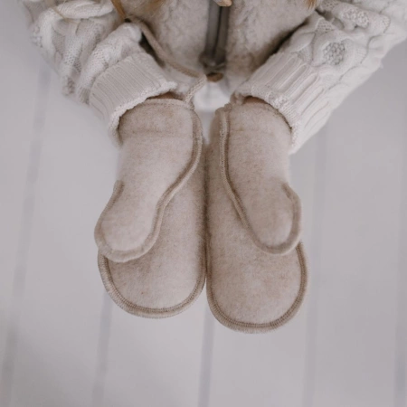 Zaffiro - Rękawiczki dziecięce wełna premium - Beige