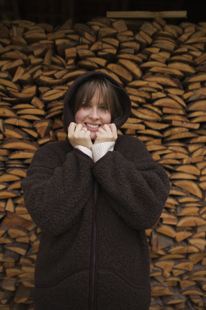 Mimimi -  Kurtka z wełny merino - espresso