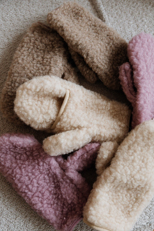 Mimimi - rękawiczki damskie z wełny merino - almond