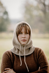 Mimimi - Balaclava kominiarka damska z wełny merino - beż