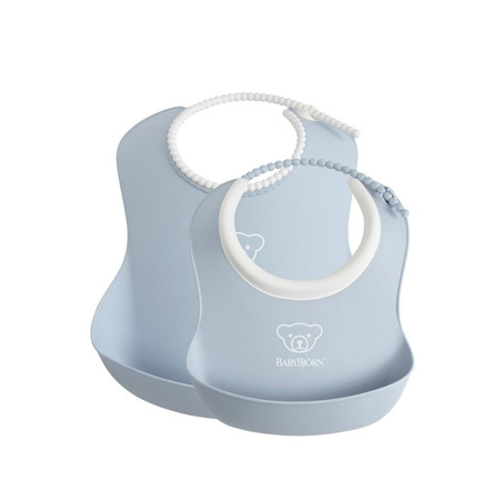 BABYBJORN - zestaw śliniaków mały/duży - Powder Blue 
