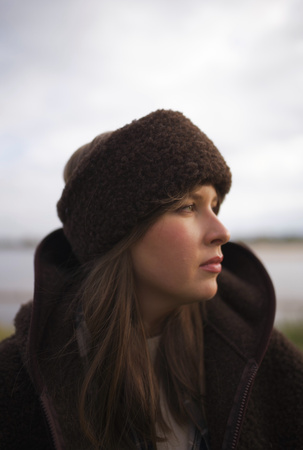 Mimimi - opaska na głowę z wełny merino - espresso