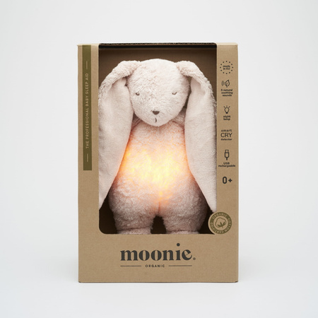 MOONIE 2.0 Szumiący Króliczek Organic z Lampką - Rose