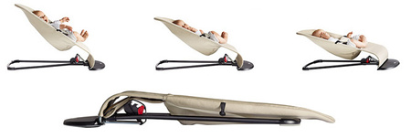 BABYBJORN - leżaczek BALANCE SOFT WOVEN/JERSEY Tri Fabric, Piaskowoszary