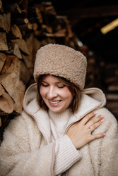 Mimimi - opaska na głowę z wełny merino -  beż