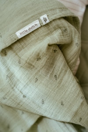 Little Dutch Otulacz muślinowy 120 x 120 cm Pure Sage