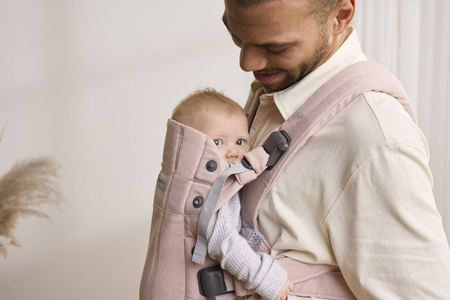 BABYBJORN - nosidełko Harmony, Woven Jasny róż melanż