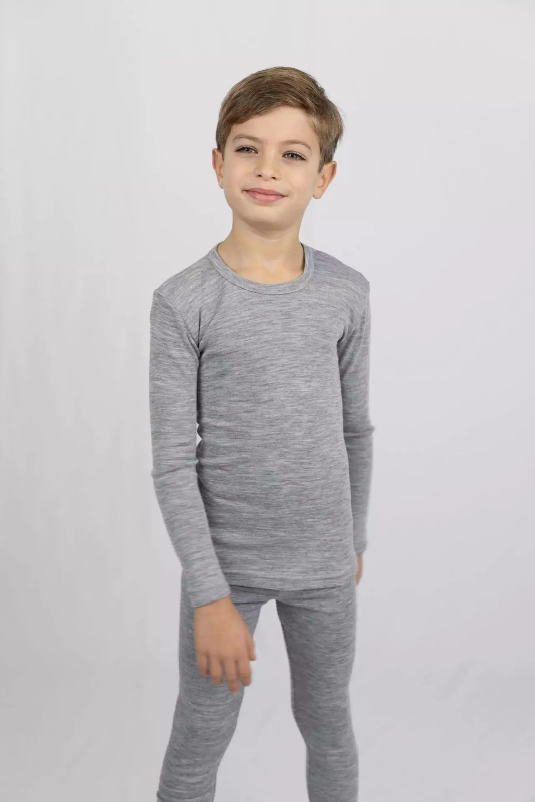 Engel Natur - Dziecięca bluzka z wełny merino i jedwabiu - Light grey