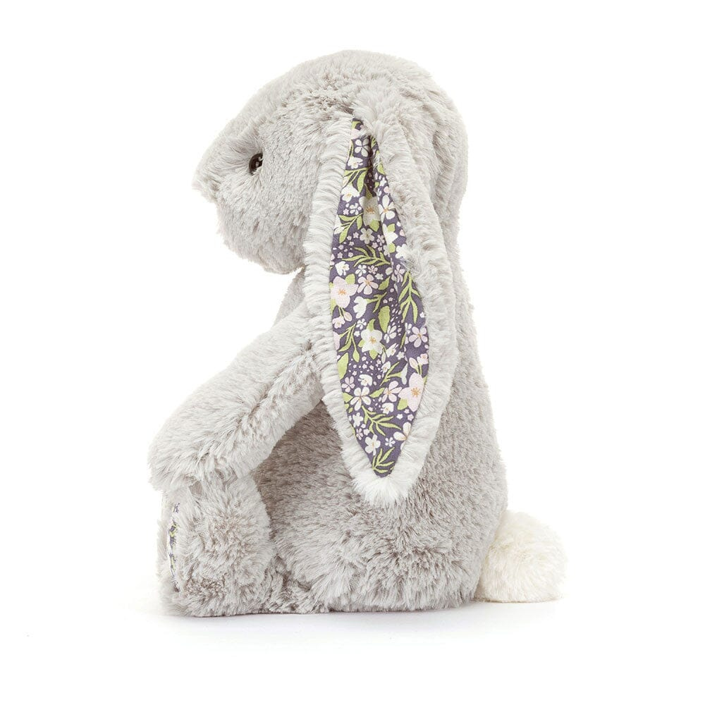 JellyCat - Króliczek z Kwiecistymi Uszami Srebrny „Bloom” 18 cm