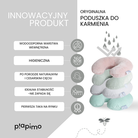 Piapimo - Poduszka do karmienia jersey z wkładem wodoodpornym - Piaskowa
