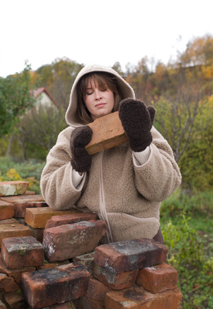 Mimimi - rękawiczki damskie z wełny merino - almond