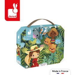 Janod Puzzle w walizce Obraz inspirowany twórczością Rousseau 100 elementów 6+ Made in France