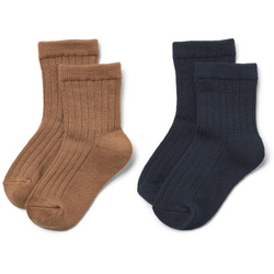 Wheat 2-pak skarpetek wełnianych Vilde - Navy