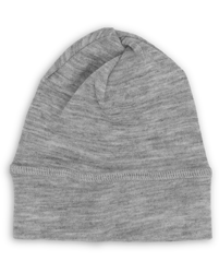 Engel Natur - Czapka z wełny i jedwabiu GOTS - Hellgrau melange