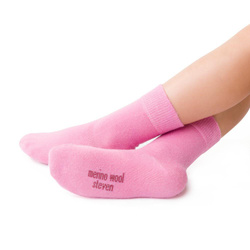 Steven - Skarpetki z wełny merynosów dziecięce -jasny różowy 