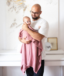 yarnami - Kocyk merino Kyoto - różany