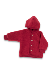 Engel Natur - Kurtka z kapturem z wełny merino - Jaspis Melange