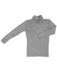 Engel Natur - Golf dziecięcy z wełny merino i jedwabiu - Hellgrau Melange