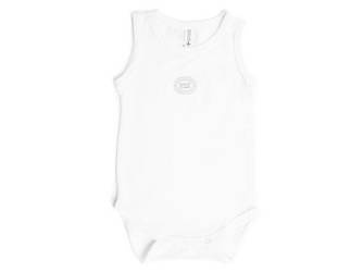Body bambusowe bez rękawów Białe 18-24m BAMBOOM