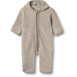 Wheat - Kombinezon niemowlęcy z wełny merino Ata - Khaki melange